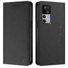 For Redmi K50 Ultra / Xiaomi 12T / 12T Pro RC01 Dual-Folded Magnetic Suction RFID Leather Phone Case(Black) - 2