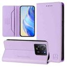 For Redmi K60 Ultra / Xiaomi 13T / 13T Pro RC01 Dual-Folded Magnetic Suction RFID Leather Phone Case(Light Purple) - 1