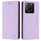 For Redmi K60 Ultra / Xiaomi 13T / 13T Pro RC01 Dual-Folded Magnetic Suction RFID Leather Phone Case(Light Purple) - 2