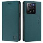 For Redmi K60 Ultra / Xiaomi 13T / 13T Pro RC01 Dual-Folded Magnetic Suction RFID Leather Phone Case(Dark Green) - 2