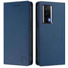 For Redmi K60 / K60 Pro RC01 Dual-Folded Magnetic Suction RFID Leather Phone Case(Dark Blue) - 2
