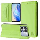 For Redmi K70 Ultra 5G Global RC01 Dual-Folded Magnetic Suction RFID Leather Phone Case(Grass Green) - 1