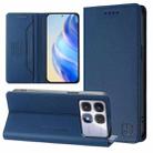 For Redmi K70 Ultra 5G Global RC01 Dual-Folded Magnetic Suction RFID Leather Phone Case(Dark Blue) - 1