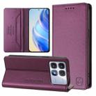 For Redmi K70 Ultra 5G Global RC01 Dual-Folded Magnetic Suction RFID Leather Phone Case(Violet) - 1