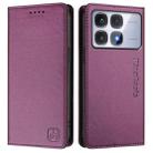 For Redmi K70 Ultra 5G Global RC01 Dual-Folded Magnetic Suction RFID Leather Phone Case(Violet) - 2