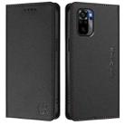 For Redmi Note 10 4G / Note 10S 4G RC01 Dual-Folded Magnetic Suction RFID Leather Phone Case(Black) - 2