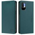 For Redmi Note 10 5G / Note 10T 5G RC01 Dual-Folded Magnetic Suction RFID Leather Phone Case(Dark Green) - 2