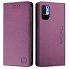 For Redmi Note 10 5G / Note 10T 5G RC01 Dual-Folded Magnetic Suction RFID Leather Phone Case(Violet) - 2