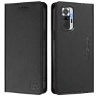 For Redmi Note 10 Pro 4G / Note 10 Pro Max RC01 Dual-Folded Magnetic Suction RFID Leather Phone Case(Black) - 2