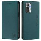 For Redmi Note 10 Pro 4G / Note 10 Pro Max RC01 Dual-Folded Magnetic Suction RFID Leather Phone Case(Dark Green) - 2