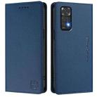 For Redmi Note 11 / 11S / 12S 4G Global RC01 Dual-Folded Magnetic Suction RFID Leather Phone Case(Dark Blue) - 2