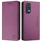 For Redmi Note 11 / 11S / 12S 4G Global RC01 Dual-Folded Magnetic Suction RFID Leather Phone Case(Violet) - 2