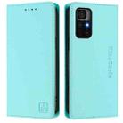 For Redmi Note 11S 5G / Xiaomi Poco M4 Pro 5G RC01 Dual-Folded Magnetic Suction RFID Leather Phone Case(Mint Green) - 2