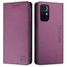 For Redmi Note 11S 5G / Xiaomi Poco M4 Pro 5G RC01 Dual-Folded Magnetic Suction RFID Leather Phone Case(Violet) - 2
