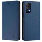 For Redmi Note 11 Pro 5G / 4G / Global RC01 Dual-Folded Magnetic Suction RFID Leather Phone Case(Dark Blue) - 2