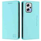 For Redmi Note 11T Pro+ / Note 12T Pro / K50i RC01 Dual-Folded Magnetic Suction RFID Leather Phone Case(Mint Green) - 2