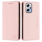 For Redmi Note 11T Pro+ / Note 12T Pro / K50i RC01 Dual-Folded Magnetic Suction RFID Leather Phone Case(Pink) - 2