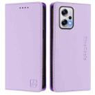 For Redmi Note 11T Pro+ / Note 12T Pro / K50i RC01 Dual-Folded Magnetic Suction RFID Leather Phone Case(Light Purple) - 2