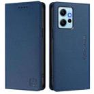 For Redmi Note 12 4G Global RC01 Dual-Folded Magnetic Suction RFID Leather Phone Case(Dark Blue) - 2