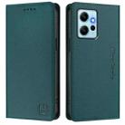 For Redmi Note 12 4G Global RC01 Dual-Folded Magnetic Suction RFID Leather Phone Case(Dark Green) - 2