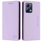 For Redmi Note 12 5G India / Xiaomi Poco X5 RC01 Dual-Folded Magnetic Suction RFID Leather Phone Case(Light Purple) - 2