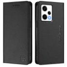 For Redmi Note 12 Pro Speed / Note 12 Pro 5G RC01 Dual-Folded Magnetic Suction RFID Leather Phone Case(Black) - 2