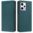 For Redmi Note 12 Pro Speed / Note 12 Pro 5G RC01 Dual-Folded Magnetic Suction RFID Leather Phone Case(Dark Green) - 2