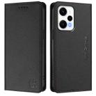 For Redmi Note 12 Turbo 5G / Xiaomi Poco F5 RC01 Dual-Folded Magnetic Suction RFID Leather Phone Case(Black) - 2