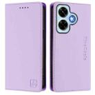 For Redmi Note 13 4G Global RC01 Dual-Folded Magnetic Suction RFID Leather Phone Case(Light Purple) - 2