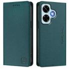 For Redmi Note 13 4G Global RC01 Dual-Folded Magnetic Suction RFID Leather Phone Case(Dark Green) - 2