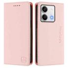 For Redmi Note 13 5G Global RC01 Dual-Folded Magnetic Suction RFID Leather Phone Case(Pink) - 2