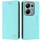For Redmi Note 13 Pro 4G Global RC01 Dual-Folded Magnetic Suction RFID Leather Phone Case(Mint Green) - 2