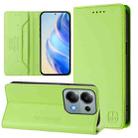 For Redmi Note 13 Pro 4G Global RC01 Dual-Folded Magnetic Suction RFID Leather Phone Case(Grass Green) - 1