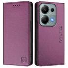 For Redmi Note 13 Pro 4G Global RC01 Dual-Folded Magnetic Suction RFID Leather Phone Case(Violet) - 2