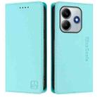 For Redmi Note 14 5G RC01 Dual-Folded Magnetic Suction RFID Leather Phone Case(Mint Green) - 2