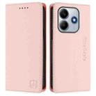 For Redmi Note 14 5G RC01 Dual-Folded Magnetic Suction RFID Leather Phone Case(Pink) - 2