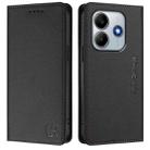 For Redmi Note 14 5G RC01 Dual-Folded Magnetic Suction RFID Leather Phone Case(Black) - 2