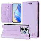 For Redmi Note 14 5G RC01 Dual-Folded Magnetic Suction RFID Leather Phone Case(Light Purple) - 1