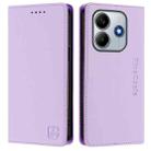 For Redmi Note 14 5G RC01 Dual-Folded Magnetic Suction RFID Leather Phone Case(Light Purple) - 2