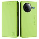 For Redmi K80 / K80 Pro RC01 Dual-Folded Magnetic Suction RFID Leather Phone Case(Grass Green) - 2