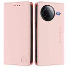 For Redmi K80 / K80 Pro RC01 Dual-Folded Magnetic Suction RFID Leather Phone Case(Pink) - 2