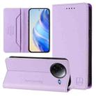 For Redmi K80 / K80 Pro RC01 Dual-Folded Magnetic Suction RFID Leather Phone Case(Light Purple) - 1