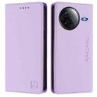 For Redmi K80 / K80 Pro RC01 Dual-Folded Magnetic Suction RFID Leather Phone Case(Light Purple) - 2