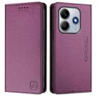 For Redmi Note 14 4G 163.25mm RC01 Dual-Folded Magnetic Suction RFID Leather Phone Case(Violet) - 3