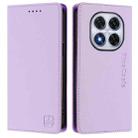 For Redmi Note 14 Pro 4G RC01 Dual-Folded Magnetic Suction RFID Leather Phone Case(Light Purple) - 2