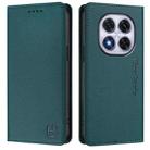 For Redmi Note 14 Pro 4G RC01 Dual-Folded Magnetic Suction RFID Leather Phone Case(Dark Green) - 2