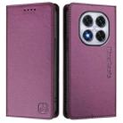 For Redmi Note 14 Pro 4G RC01 Dual-Folded Magnetic Suction RFID Leather Phone Case(Violet) - 2