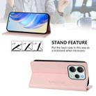 For Redmi Note 14 4G 164.84mm EU Version RC01 Dual-Folded Magnetic Suction RFID Leather Phone Case(Pink) - 3