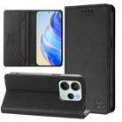 For Redmi Note 14 4G 164.84mm EU Version RC01 Dual-Folded Magnetic Suction RFID Leather Phone Case(Black) - 1