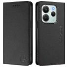 For Redmi Note 14 4G 164.84mm EU Version RC01 Dual-Folded Magnetic Suction RFID Leather Phone Case(Black) - 2